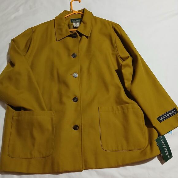 NWT Harve Benard by Benard Woltzman 22W Wool Chartreuse Fully Lined Jacket - Picture 1 of 11